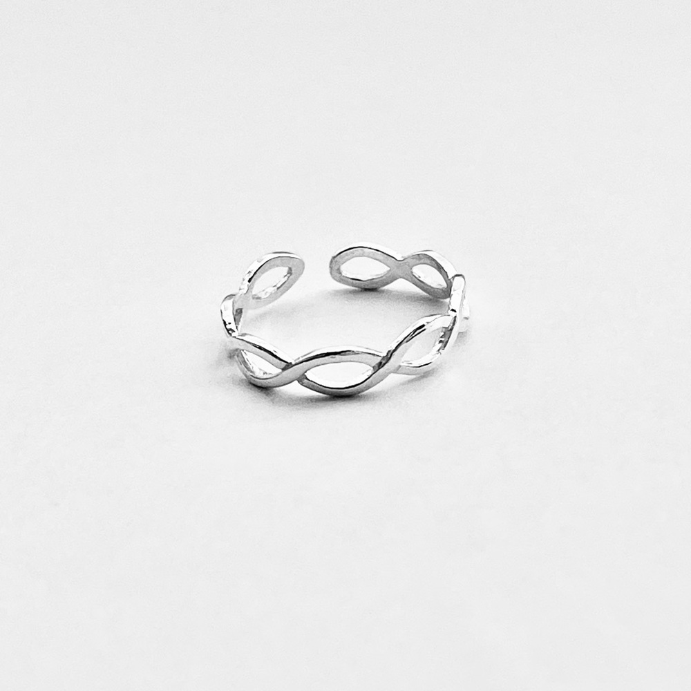 Sterling Silver Thin Braided Toe Ring, Dainty Rin… - image 6